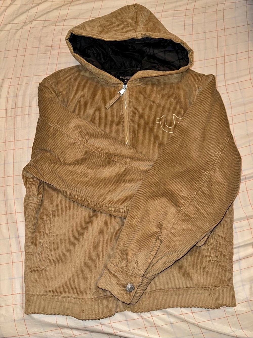 True Religion Tan Cord Hooded Corduroy Jacket